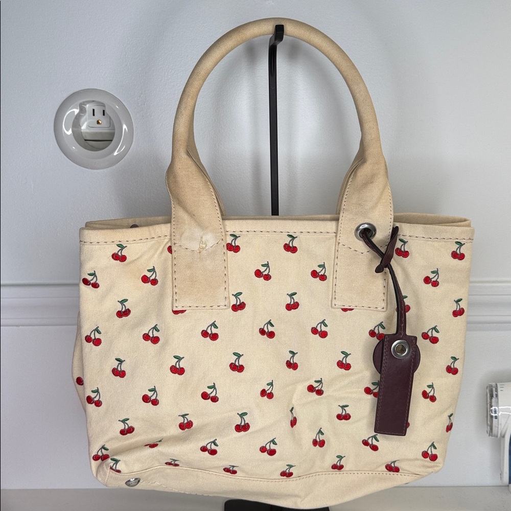 Marc by Marc Jacobs Embroidered Fruit Canvas Tote in Off White Cherry Print - Picture 3 of 12
